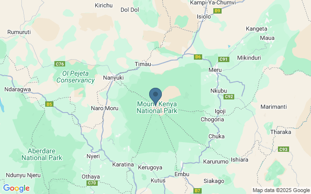 Kaart met locatie Mount Kenya